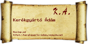 Kerékgyártó Ádám névjegykártya