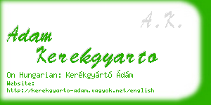 adam kerekgyarto business card
